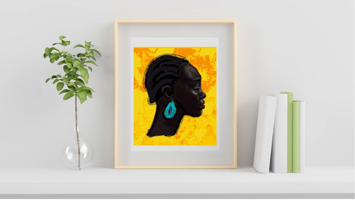 Girl With The Papaya Earring - Limited Edition Art Print