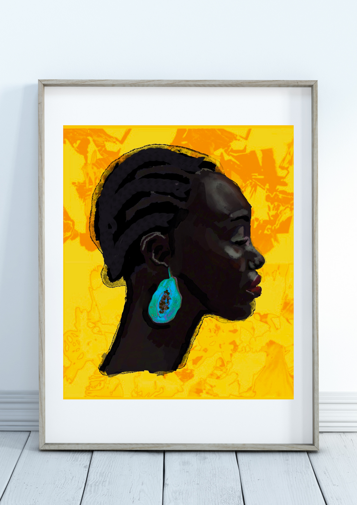 Girl With The Papaya Earring - Limited Edition Art Print